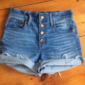 Madewell high rise jean shorts